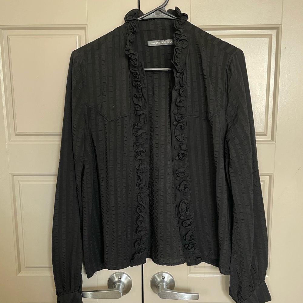 Balenciaga Ruffled Button-Up Top